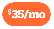 orange shape with white text that reads $35/month